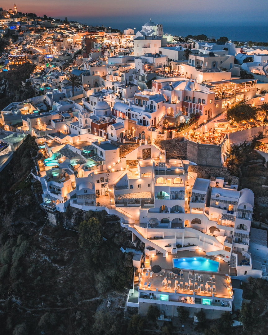 Greece, Santorini Oia Night Poster