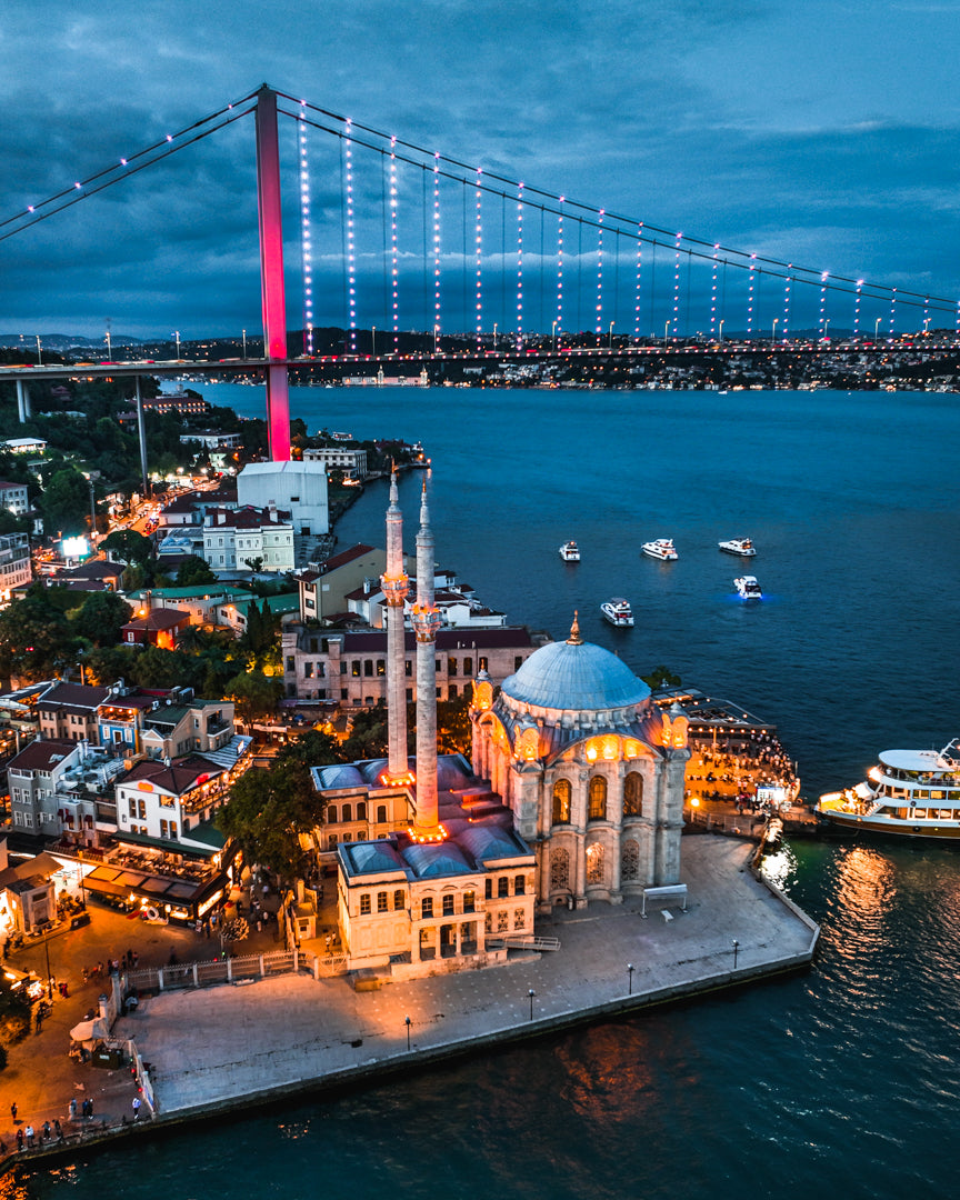 Istanbul Ortaköy Mosque Night Poster
