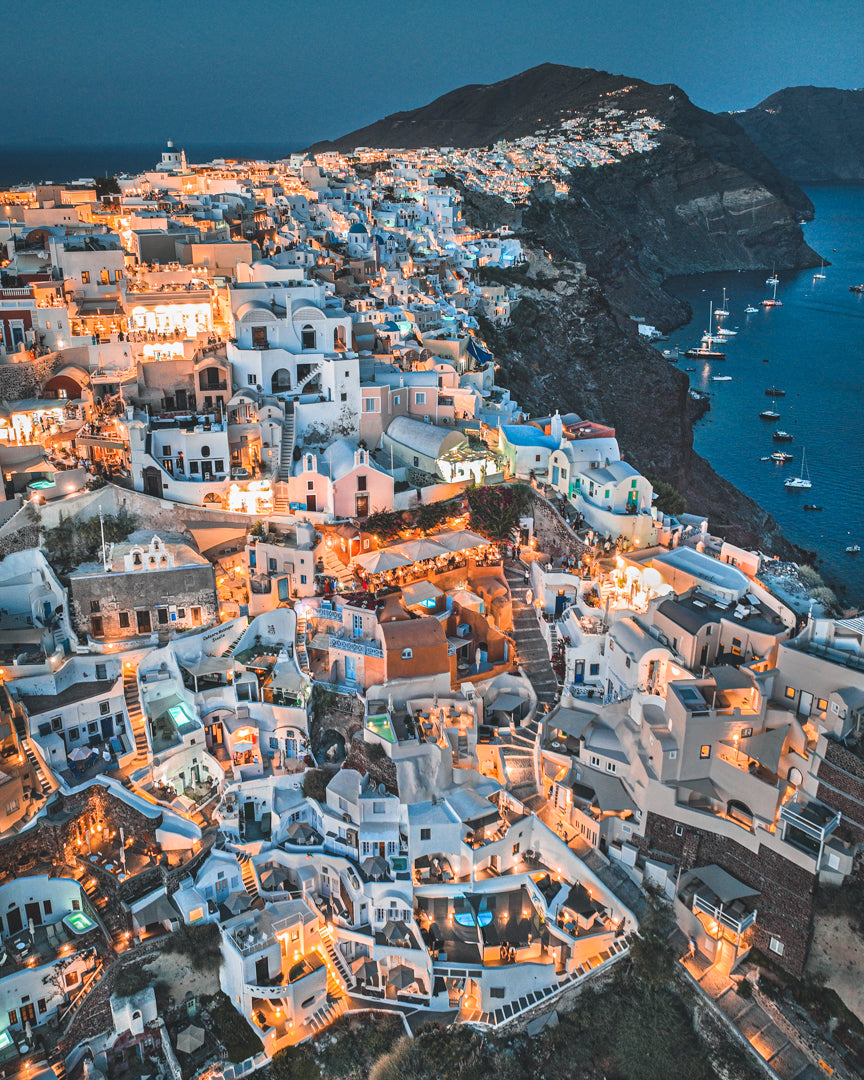 Greece, Santorini, Oia Night Poster