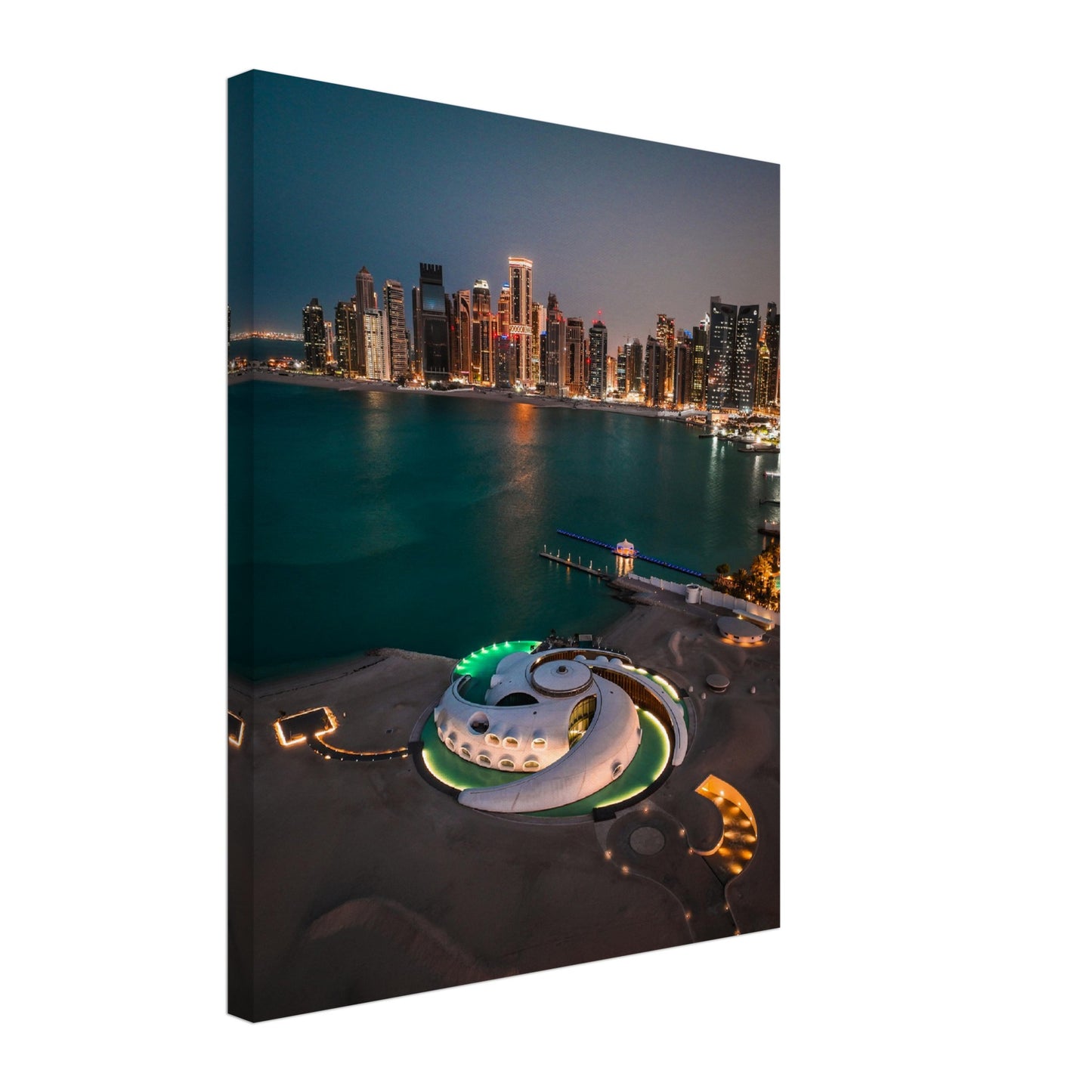 Qatar Slyline Night Canvas