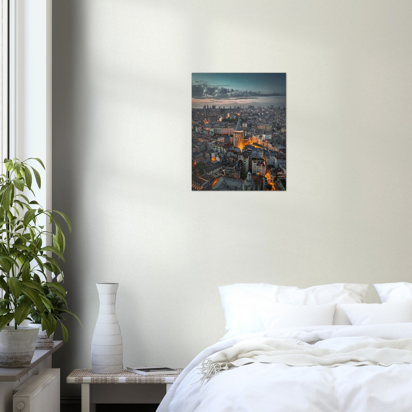Istanbul Skyline Night Poster