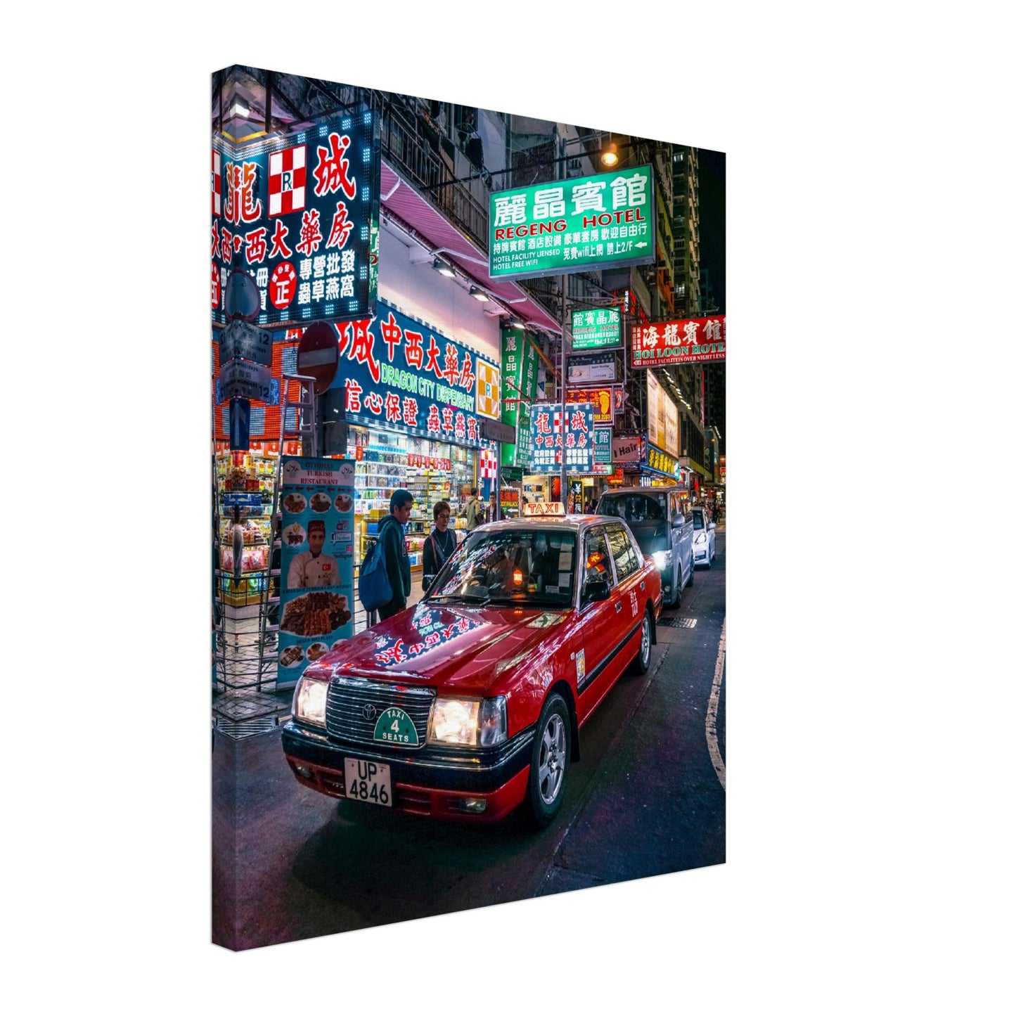 Hong Kong Taxi Canvas