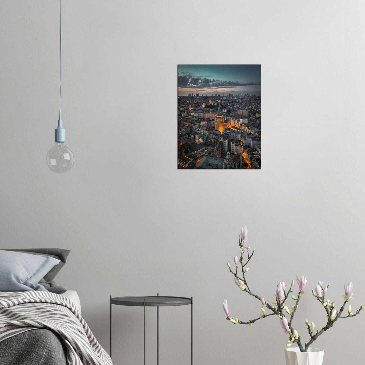 Istanbul Skyline Night Canvas