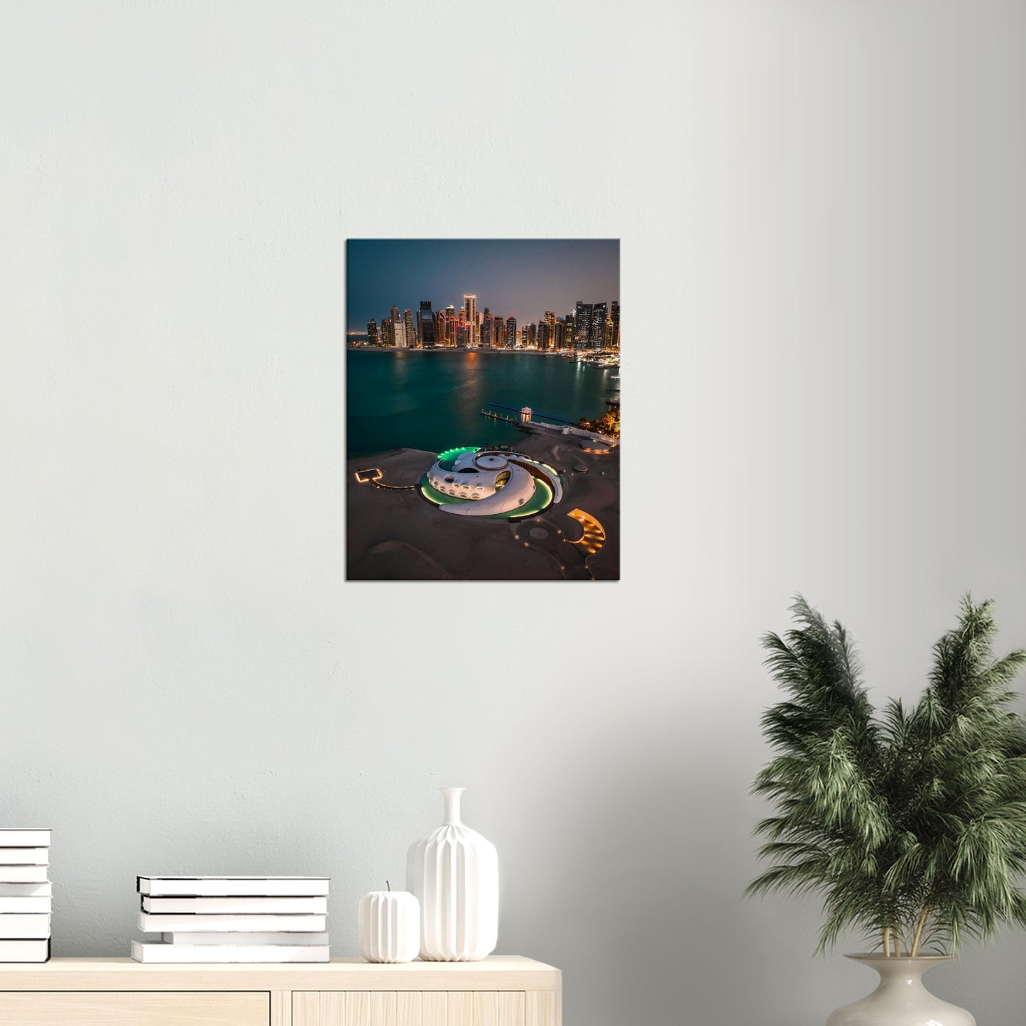 Qatar Slyline Night Canvas
