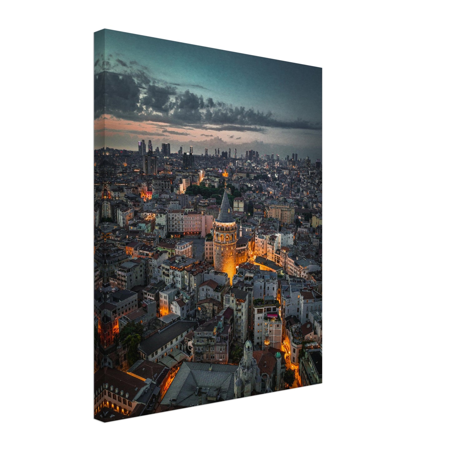 Istanbul Skyline Night Canvas
