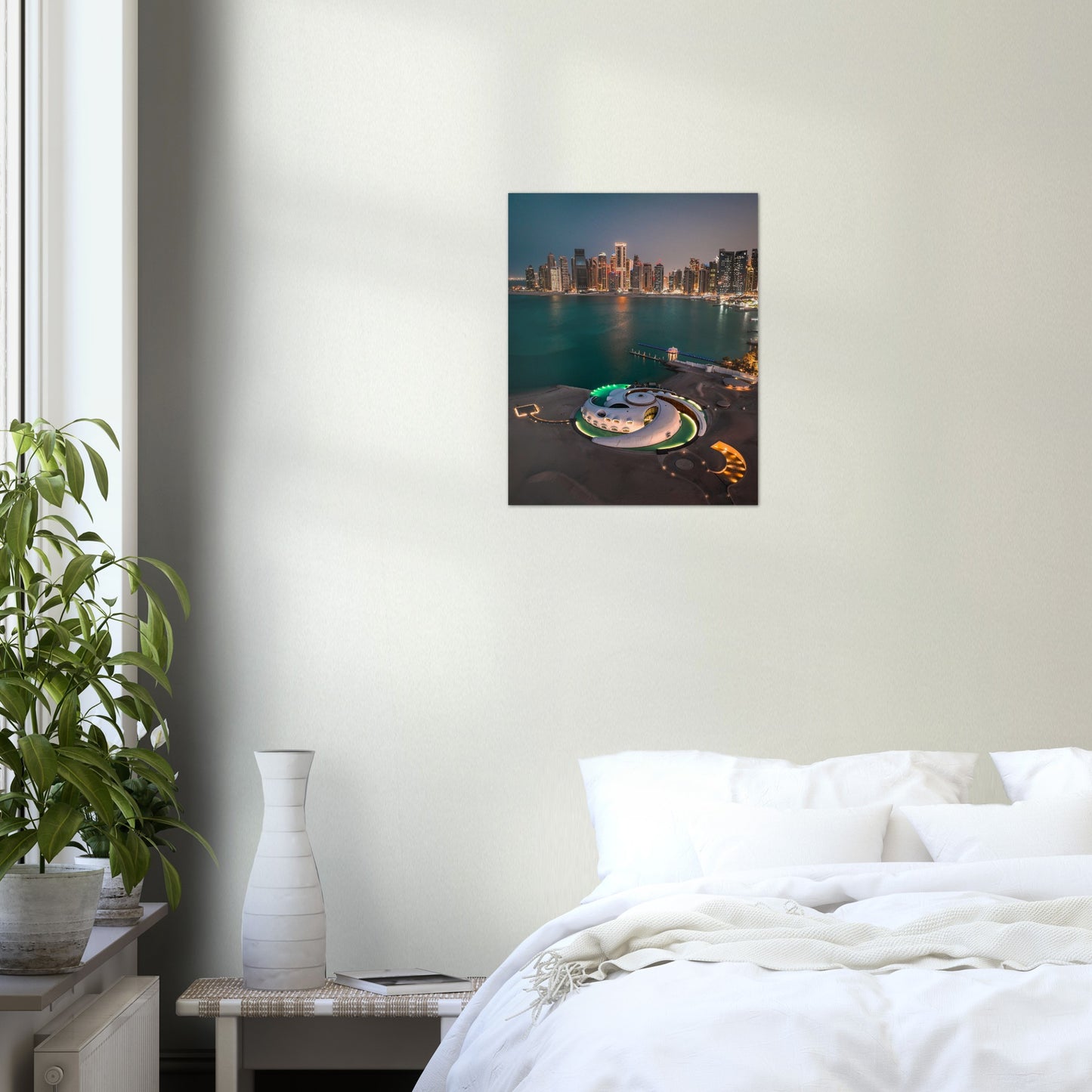 Qatar Skyline Night Poster