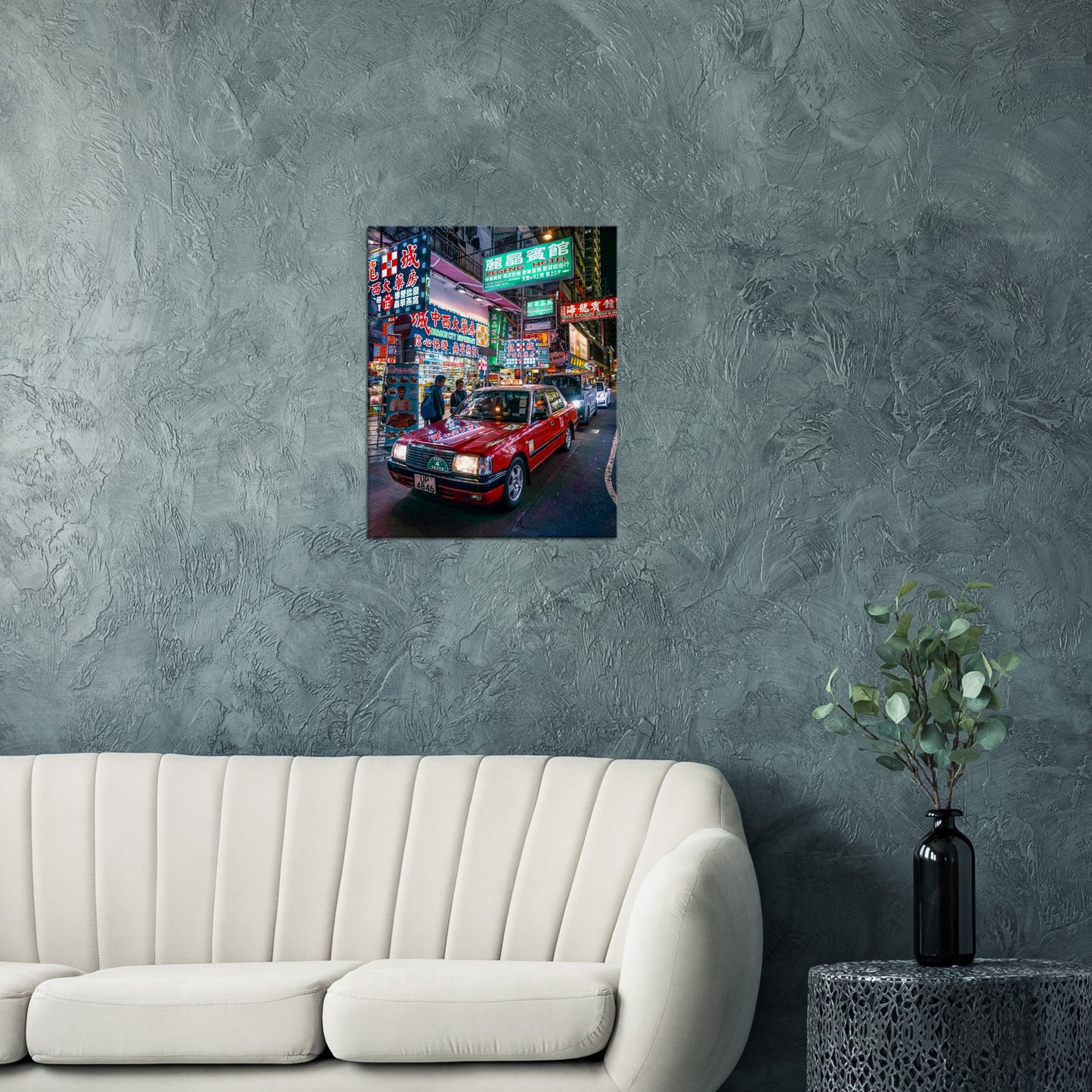 Hong Kong Taxi Canvas