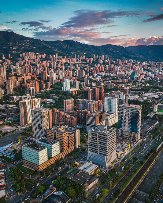 Rooftops of Medellin, Colombia Poster