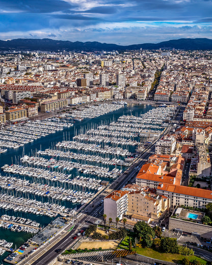Old Port Marseille Clouds Canvas
