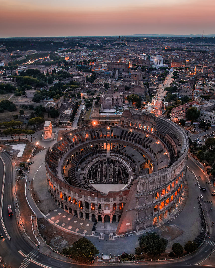 Roma Coliseo Crepúsculo Póster