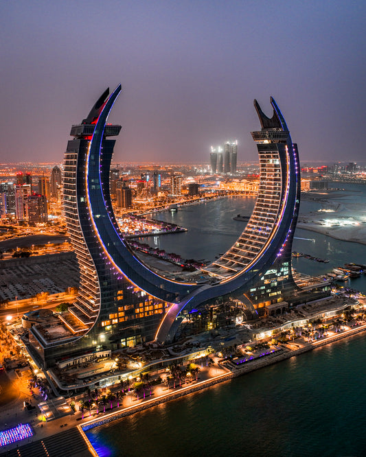 Qatar Katara Towers Night Canvas