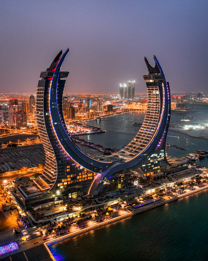 Qatar Katara Towers Night Poster