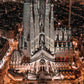 Tableau Nuit Barcelone La Sagrada Familia