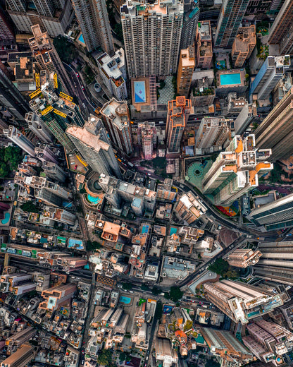 Vista de pájaro de Hong Kong Póster