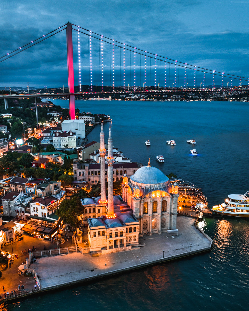 Istanbul Ortaköy Mosque Night Canvas