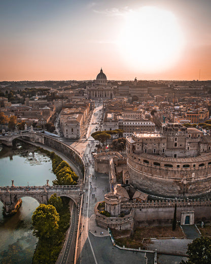 Atardecer en el Vaticano de Roma Póster