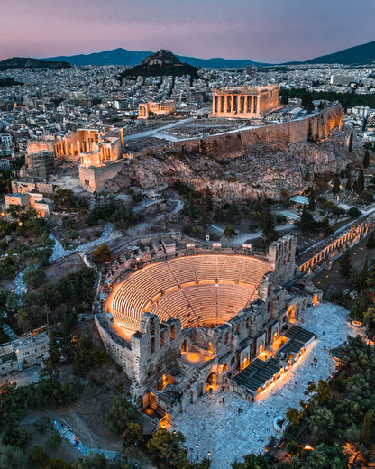 Greece, Acropolis of Athens Night Poster