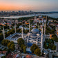 Lienzo Atardecer de la Mezquita Azul de Estambul