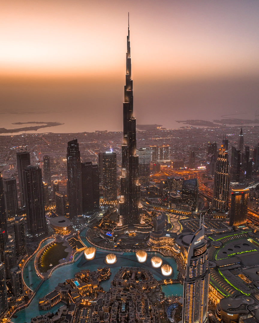 Lienzo Dubai Burj Khalifa Atardecer