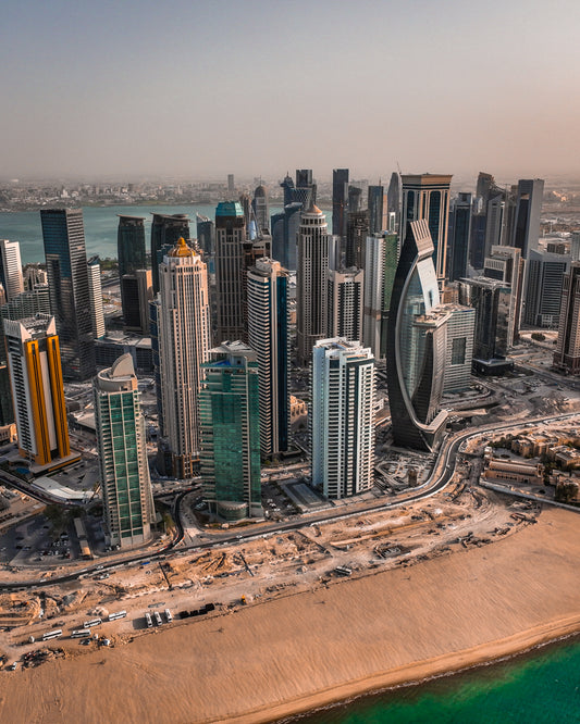 Coucher de soleil sur la baie ouest du Qatar Poster