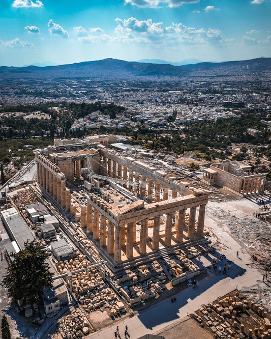 Grèce, toile du Parthénon d'Athènes