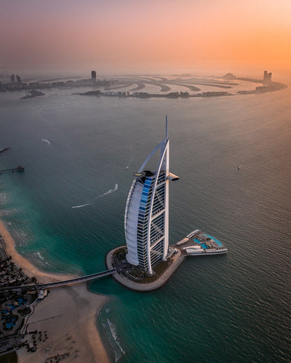Dubai Burj Al Arab Atardecer Póster