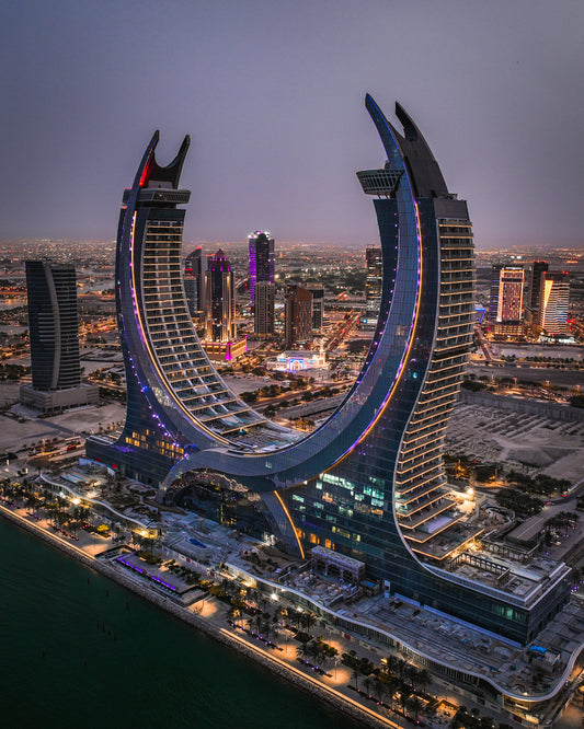 Qatar Katara Towers Night Canvas