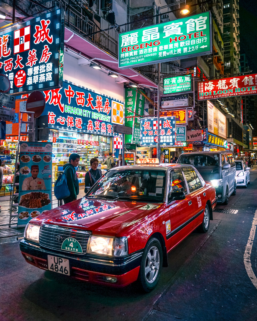 Hong Kong Taxi Canvas