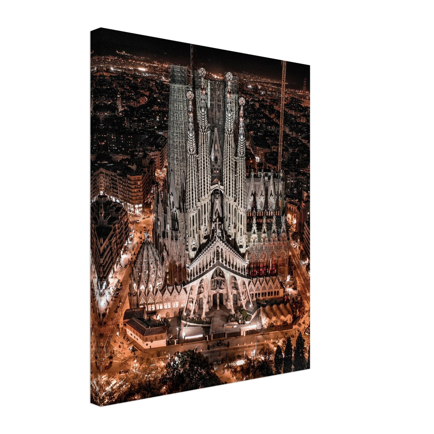 Barcelona La Sagrada Familia Night Canvas