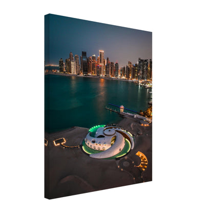 Qatar Slyline Night Canvas
