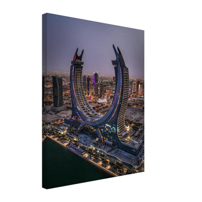 Qatar Katara Towers Night Canvas