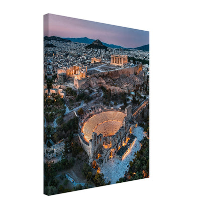 Greece, Acropolis of Athens Night Canvas