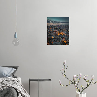 Istanbul Skyline Night Canvas