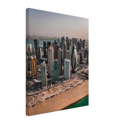 Qatar West Bay Sunset Canvas