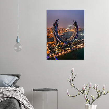 Qatar Katara Towers Night Poster